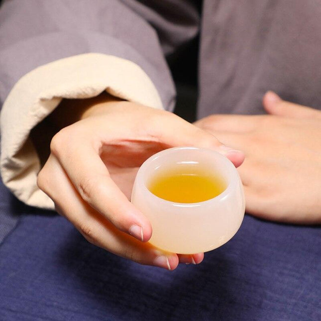 Elegant Custom Jade Porcelain Tea Cup - Handcrafted Luxury