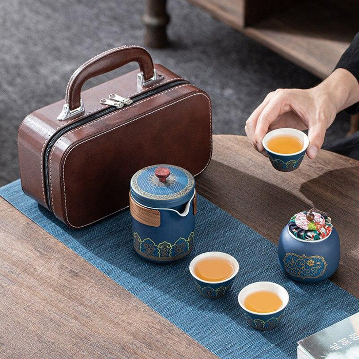 Kung Fu Tea Set with Gaiwan and Travel Accessories - Premium Tea Set