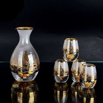 Opulent Asian Elegance - Golden Foil Wine Set Experience