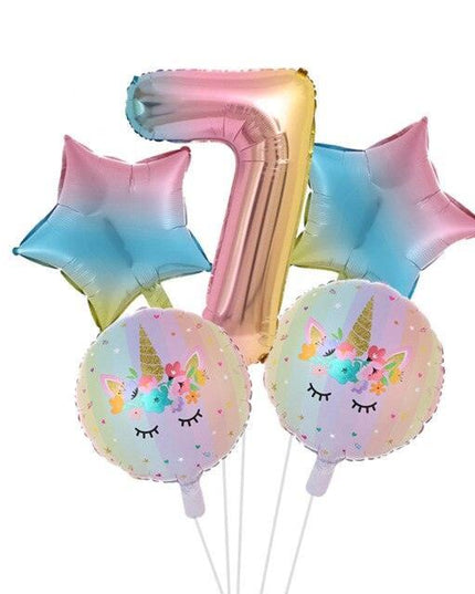 Enchanted Unicorn Number Balloon Set for Joyful 1-4 Year Celebrations