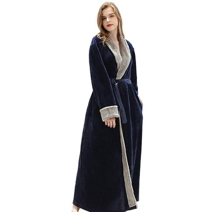 Plush Kimono Bathrobe with Elegant Fur Accents - Embrace Ultimate Comfort and Chic Style