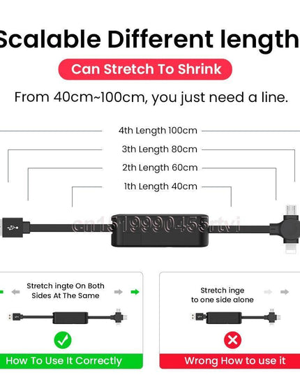 Multi-Functional 4-in-1 Retractable Charging Cable with Built-In Phone Stand