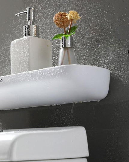 Compact Moisture-Resistant Wall Shelf Organizer for Bathroom and Kitchen - Simple Installation Solution