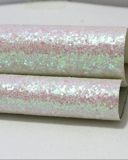 Sparkling Chunky Glitter Faux Leather Sheet - Ideal for Creative DIY Projects