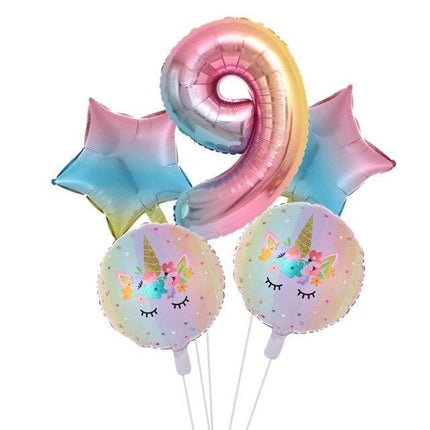 Enchanted Unicorn Number Balloon Set for Joyful 1-4 Year Celebrations