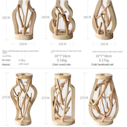 Artisan Crafted Wooden Vase for Chic Home Accents