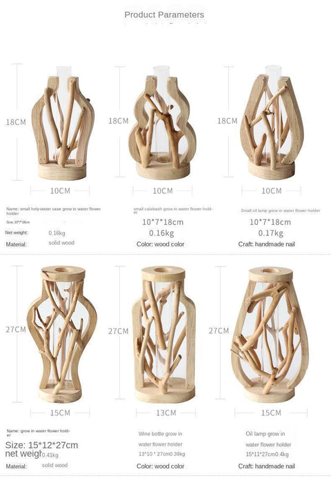 Artisan Crafted Wooden Vase for Chic Home Accents