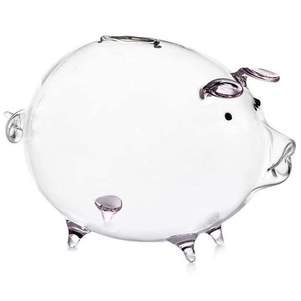 Glass Piggy Bank - Elegant Transparent Design for Cultivating Wealth and Display Brilliance