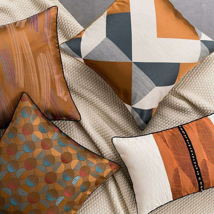 Chic Nordic Caramel Geometric Cushion Covers for an Elegant Home Transformation