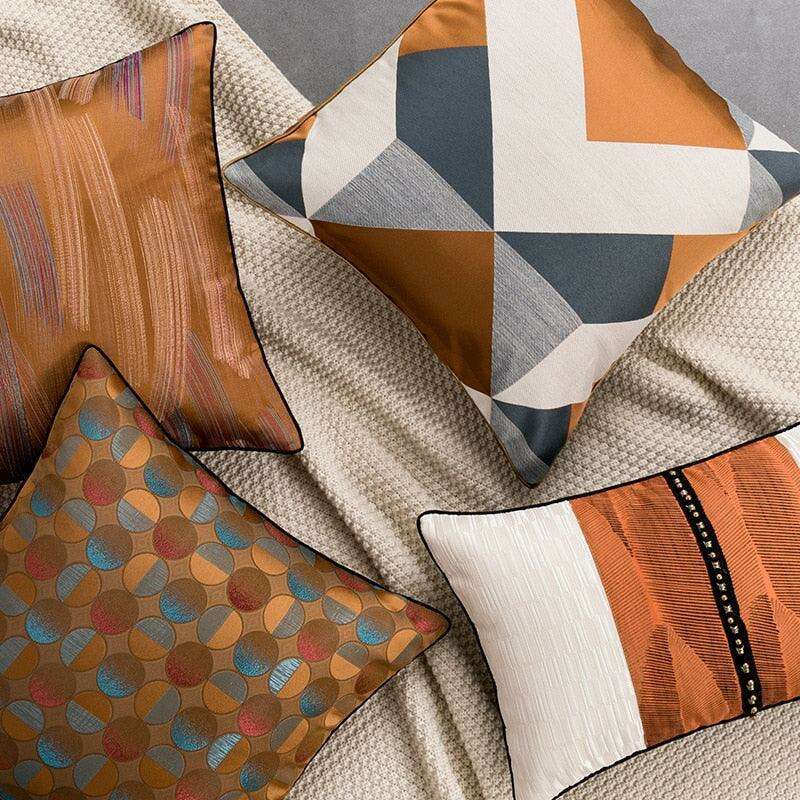 Chic Nordic Caramel Geometric Cushion Covers for an Elegant Home Transformation