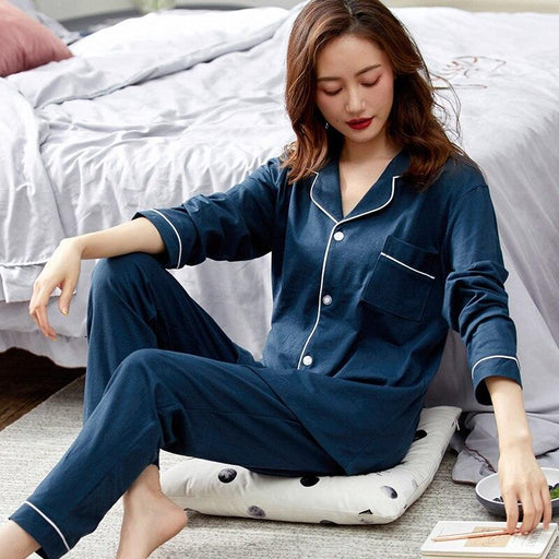 Spring Green Cotton Pajama Set for Women - Premium Comfort Loungewear