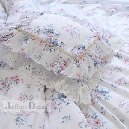 Chic Striped Ruffled Lace Pillowcase for Stylish Home Accents