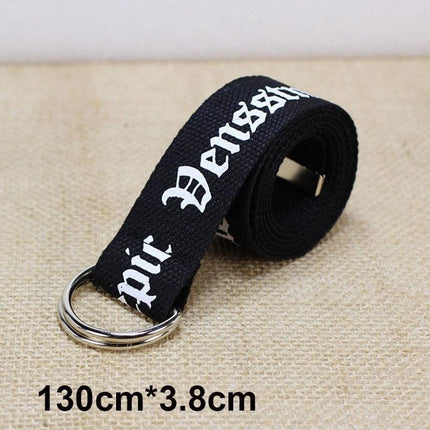 Trendy Unisex Harajuku Letter Printed Canvas Belt - Essential Accessory for Style Aficionados