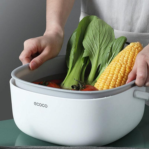Efficient Double Drain Basket Bowl for Hassle-Free Kitchen Washing
