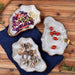 Elegant Japanese Pearl Shell Ceramic Dish Tray for Seafood, Steak, and Salad with Anti-Skid Design