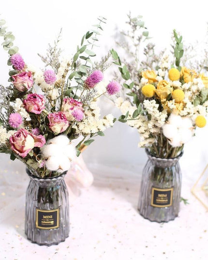 Dried Floral Elegance: Nature's Charm Arrangement Set for Home Decor and Photography