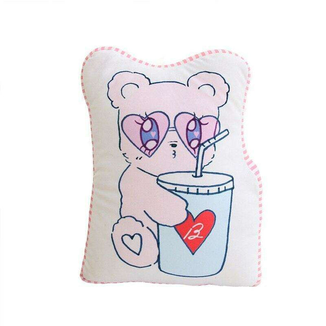 Charming Japanese-Inspired Pink Beca Bear Plush Pillow - Redefining Comfort in Style