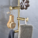 Solid Brass Wall Mount Coat Hooks with 3/4/5/6 Hooks for Hats, Scarves, Clothes Handbags - Free Adjustment Coat Rack