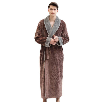 Plush Kimono Bathrobe with Elegant Fur Accents - Embrace Ultimate Comfort and Chic Style