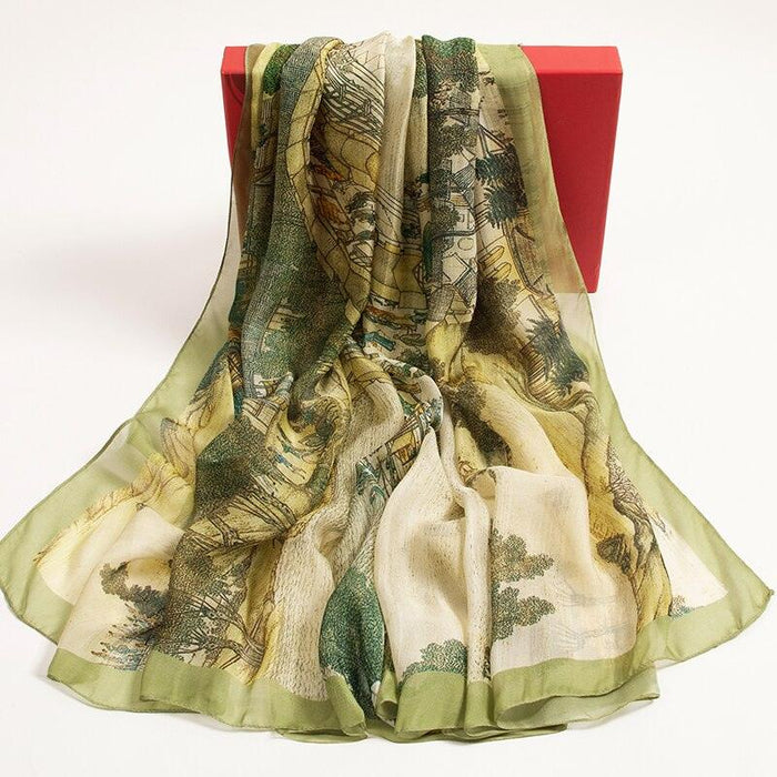Silk Chiffon Scarf | Elegant Female Wrap & Shawl