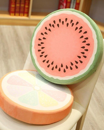 Fruity Fun Plush Cushion Set - Watermelon, Kiwi, Lemon Decorative Trio
