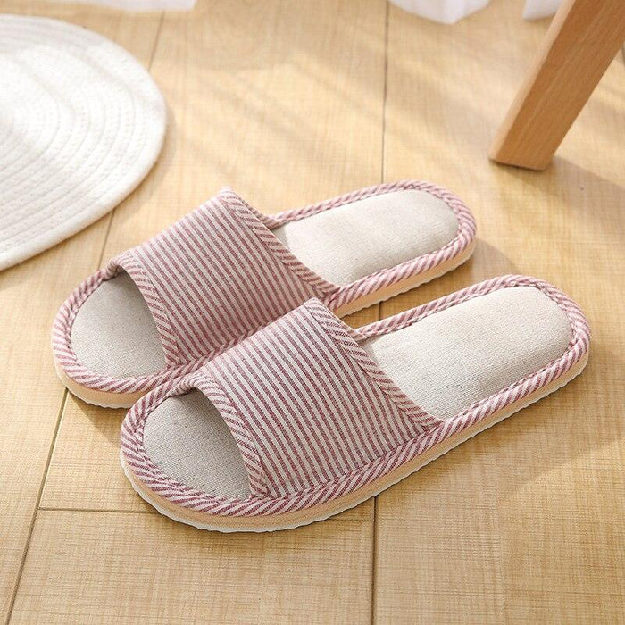 Unisex striped petite slippers