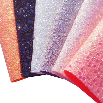 Festive Chunky Glitter Synthetic Leather Sheet for Christmas Crafts
