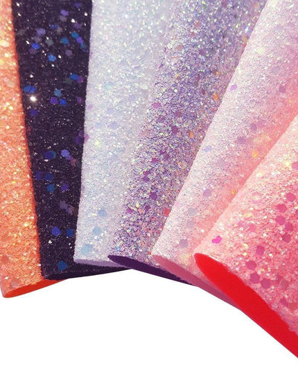 Festive Chunky Glitter Synthetic Leather Sheet for Christmas Crafts