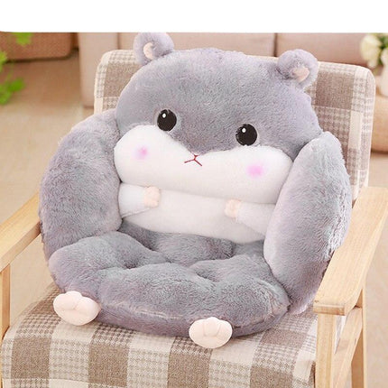 Charming Hamster-Themed Lumbar Support Pillow for Office Comfort