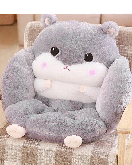 Charming Hamster-Themed Lumbar Support Pillow for Office Comfort