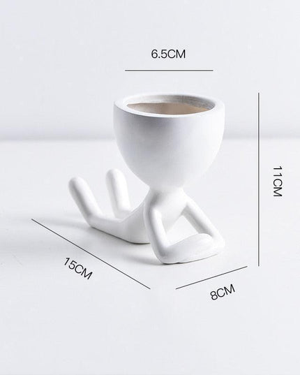 Stylish Nordic White Resin Mini Hanging Planters for Modern Home Decor