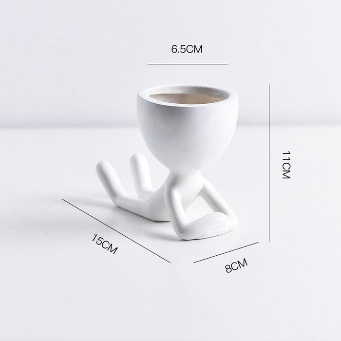 Stylish Nordic White Resin Mini Hanging Planters for Modern Home Decor