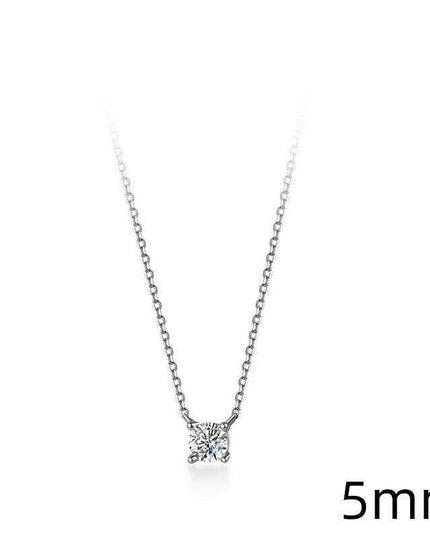 Radiant Allure: Sterling Silver Necklace with Sparkling Zircon Gems