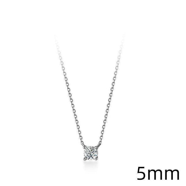 Radiant Allure: Sterling Silver Necklace with Sparkling Zircon Gems