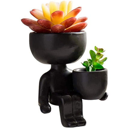 Whimsical Humanoid Ceramic Planter: A Stylish Accent for Contemporary Spaces