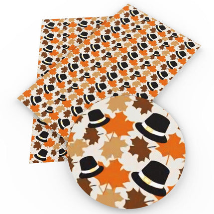 Autumn-Inspired Leaf Pattern Faux Leather Crafting Fabric for DIY and Upholstery