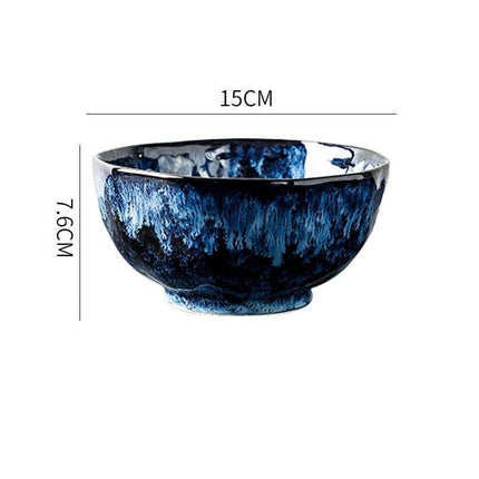 Sophisticated Blue Ceramic Tableware Set - Elevate Your Dining Experience with Elegance