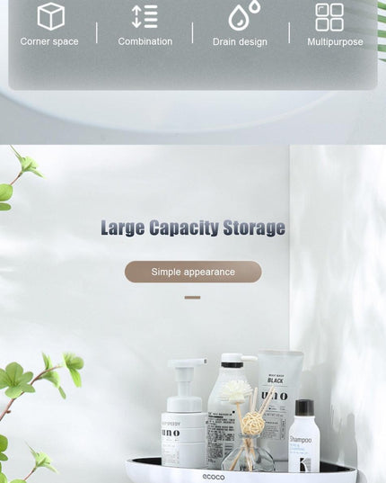 Smart Triangular Bathroom Organizer with Drainage System