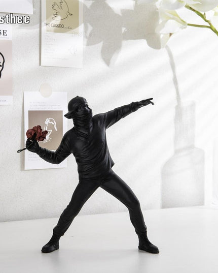 Urban Expressionist Banksy-Style Large Resin Sculpture - Modern Home Accent & Thoughtful Gift Idea