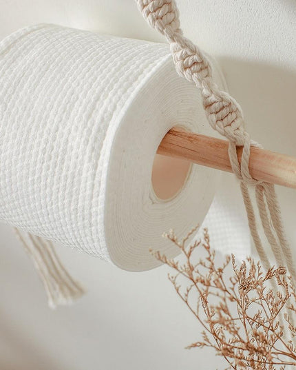 Handcrafted Bohemian Macrame Toilet Paper Holder - Unique Bathroom Decor Accessory