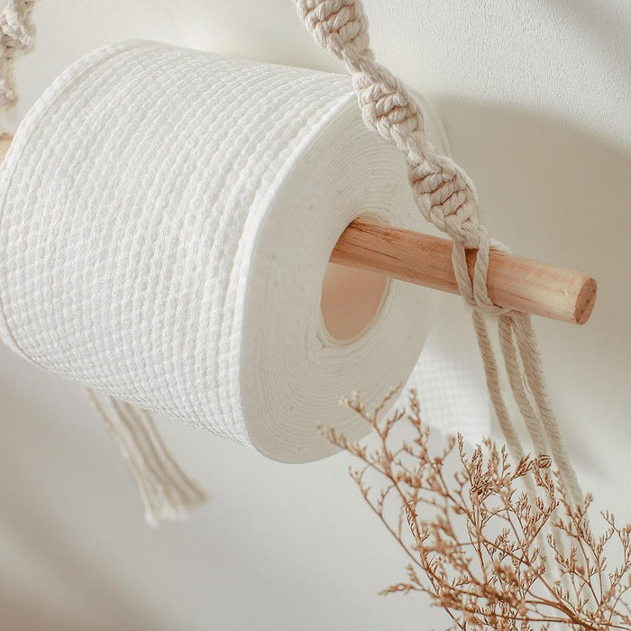 Boho Chic Handmade Macrame Toilet Paper Holder - Artisan Bathroom Accessory