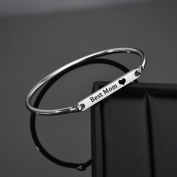 Personalized Stainless Steel Bracelet with Custom Name and Date Engraving Options