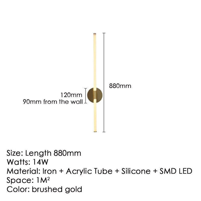 Adjustable Gold LED Wall Lights with Customizable Color Temperature - Ideal for Bedroom, Study, and Living Room