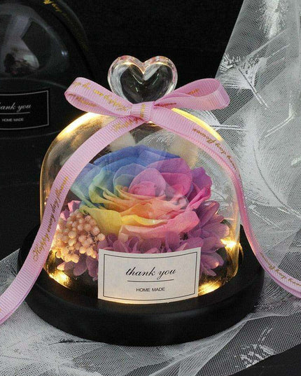 Timeless Elegance Glass Rose Showcase - A Symbol of Love and Grace