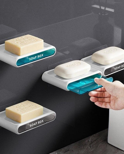 Wall-Mounted Soap and Sponge Organizer with Efficient Water Drainage for Kitchen and Bathroom