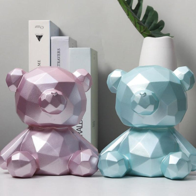 Charming Cartoon Bear Vinyl Coin Bank: A Whimsical Savings Delight