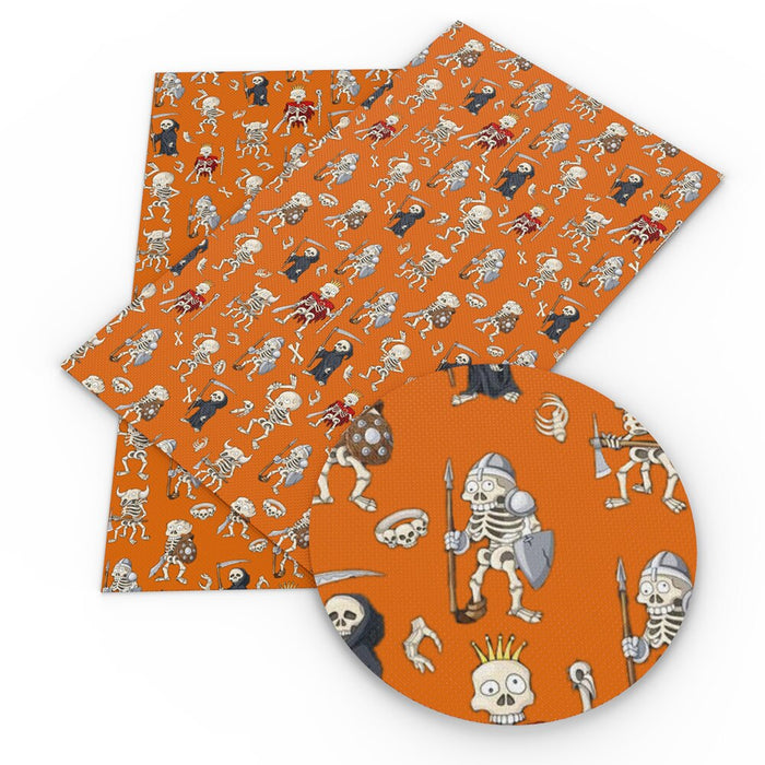 Halloween A4 Vinyl Fabric Ghost Faux Leather Sheets for Hair Bows & Earrings