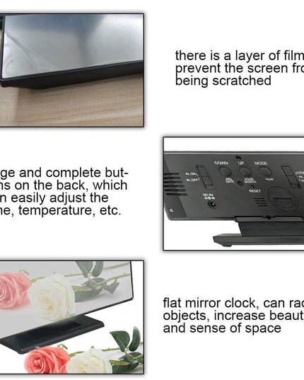 Curved Screen LED Alarm Clock with Temperature Gauge and Custom Snooze Settings - Ideal for Children's Rooms and Contemporary Home Design