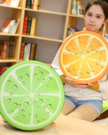 Fruity Fun Plush Cushion Set - Watermelon, Kiwi, Lemon Decorative Trio