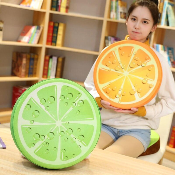 Fruity Fun Plush Cushion Set - Watermelon, Kiwi, Lemon Decorative Trio